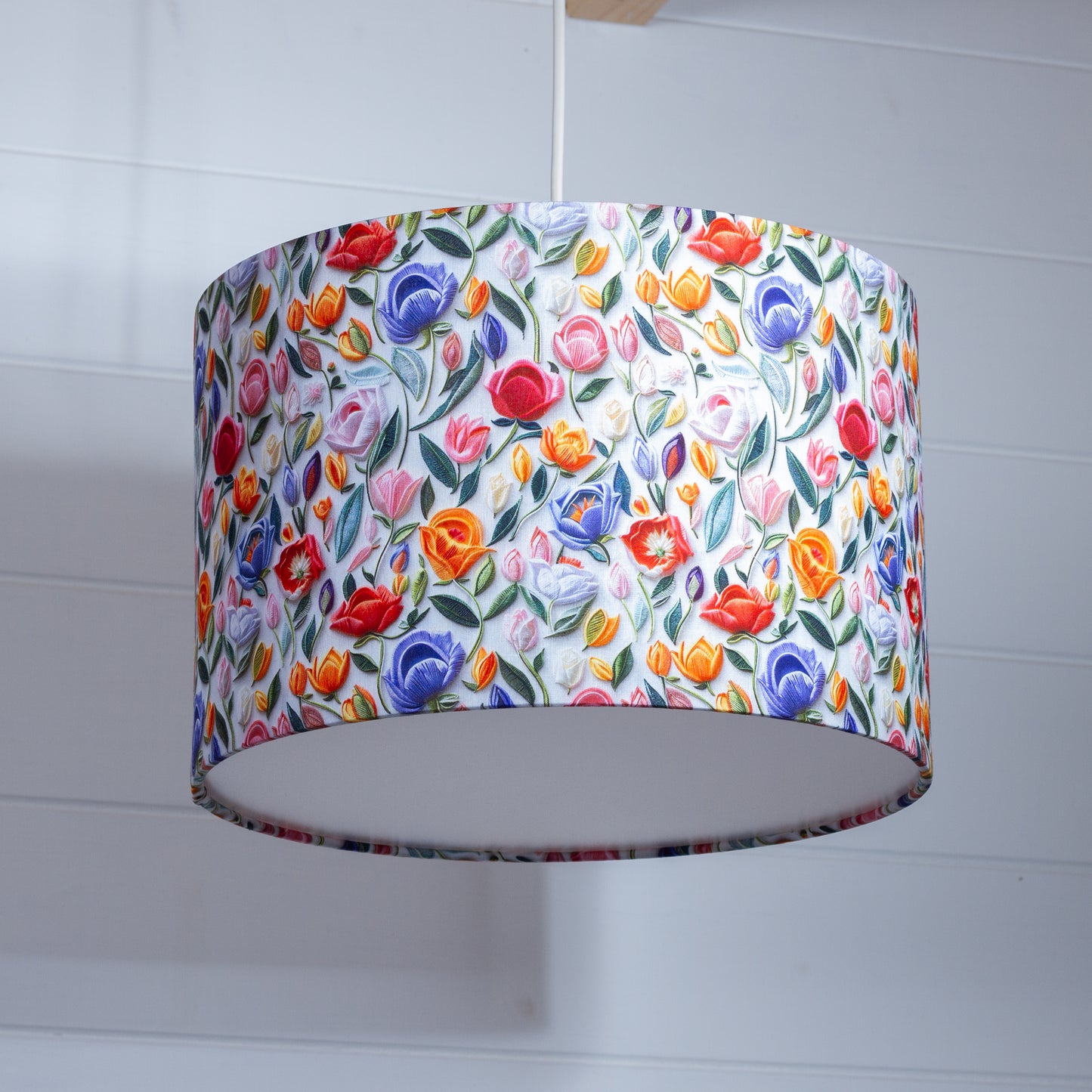 Drum Lamp Shade - F150 ~ Tulip Stems, 30cm(d) x 20cm(h)