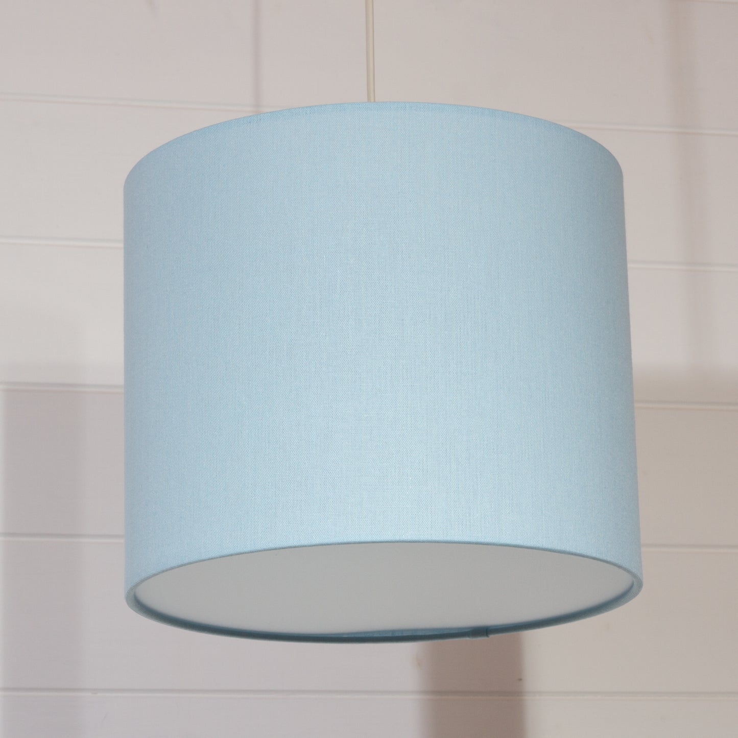Drum Lamp Shade - F190 ~ Baby Blue Linen Fabric, 30cm(d) x 25cm(h)