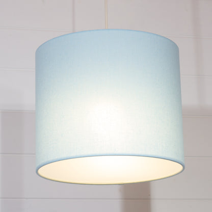 Drum Lamp Shade - F190 ~ Baby Blue Linen Fabric, 30cm(d) x 25cm(h)