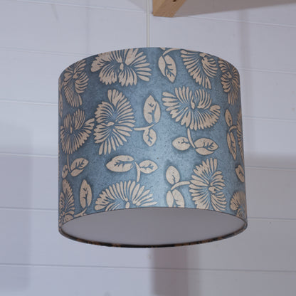 Drum Lamp Shade - B119 Batik Peony Grey, 30cm(d) x 25cm(h)