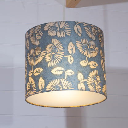 Drum Lamp Shade - B119 Batik Peony Grey, 30cm(d) x 25cm(h)