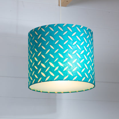 Drum Lamp Shade - P15 - Batik Tread Plate Mint Green, 30cm(d) x 25cm(h)