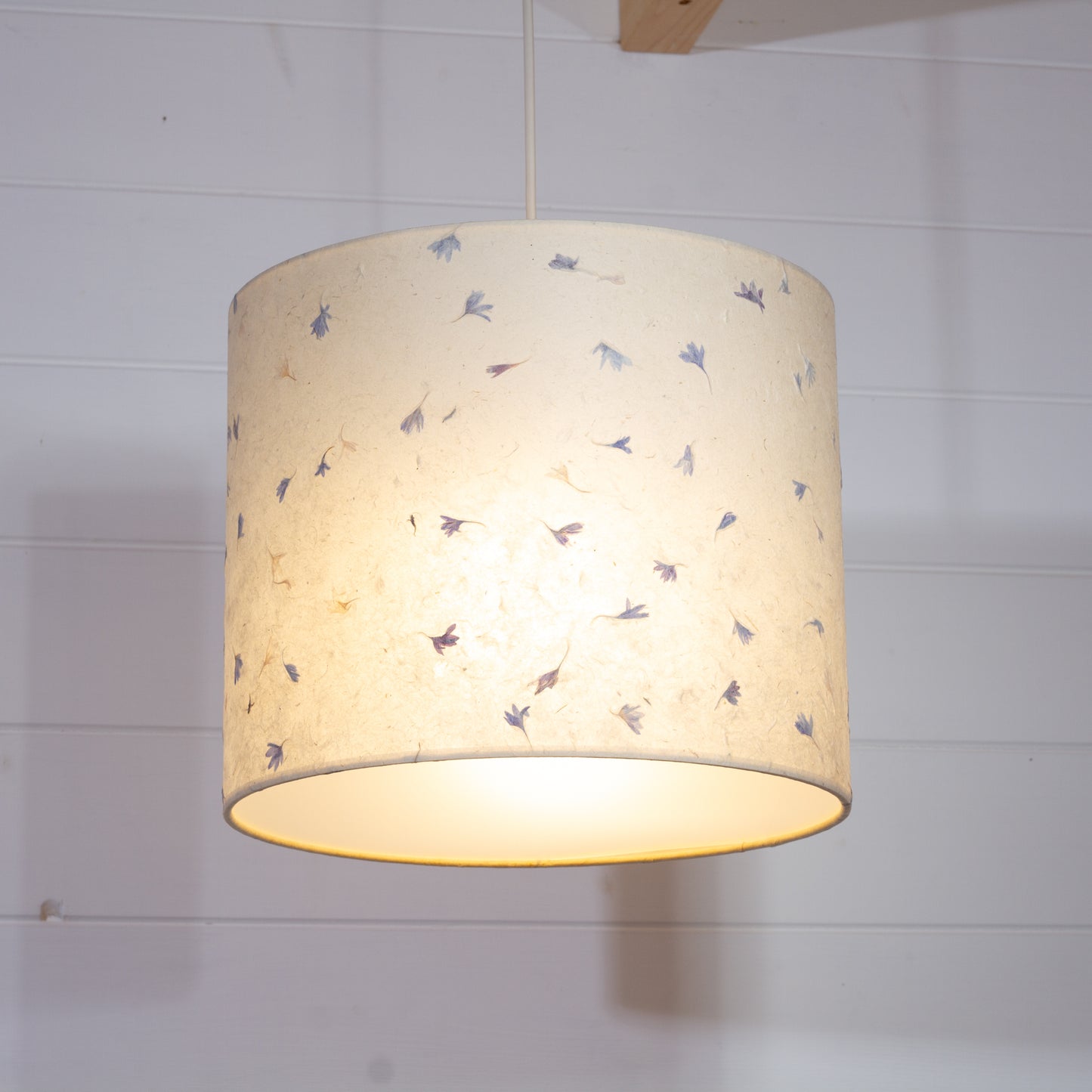 Drum Lamp Shade - P34 - Cornflower Petals, 30cm(d) x 25cm(h)