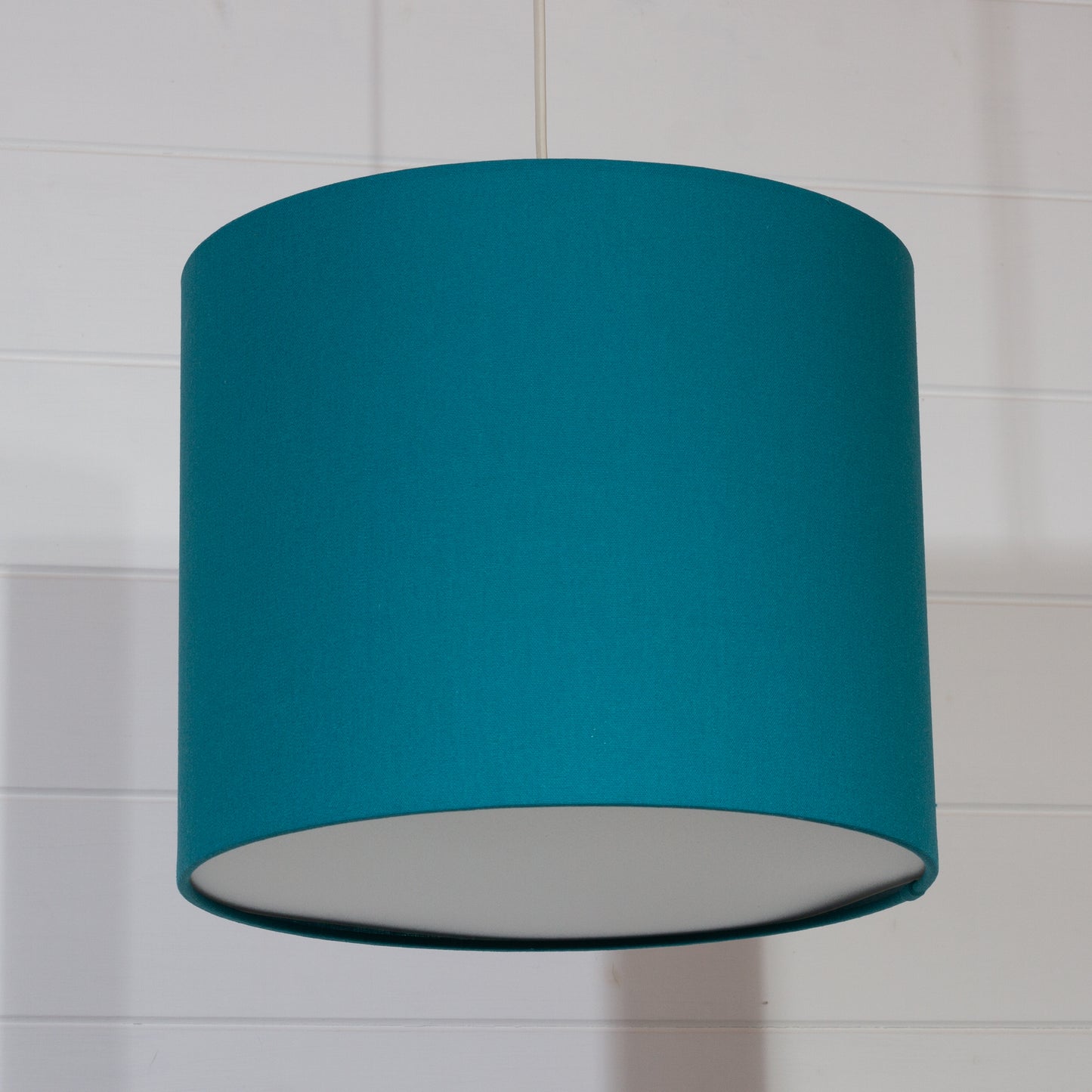 Drum Lamp Shade - F185 ~ Teal Linen Fabric, 30cm(d) x 25cm(h)