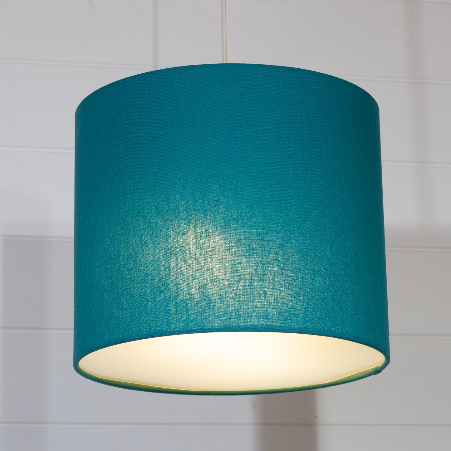 Drum Lamp Shade - F185 ~ Teal Linen Fabric, 30cm(d) x 25cm(h)