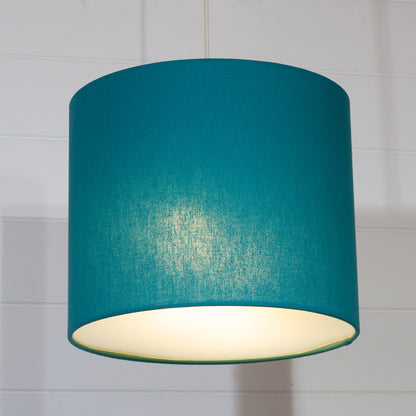 Drum Lamp Shade - F185 ~ Teal Linen Fabric, 30cm(d) x 25cm(h)