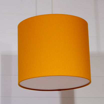 Drum Lamp Shade - F180 ~ Yellow Ochre Linen Fabric, 30cm(d) x 25cm(h)