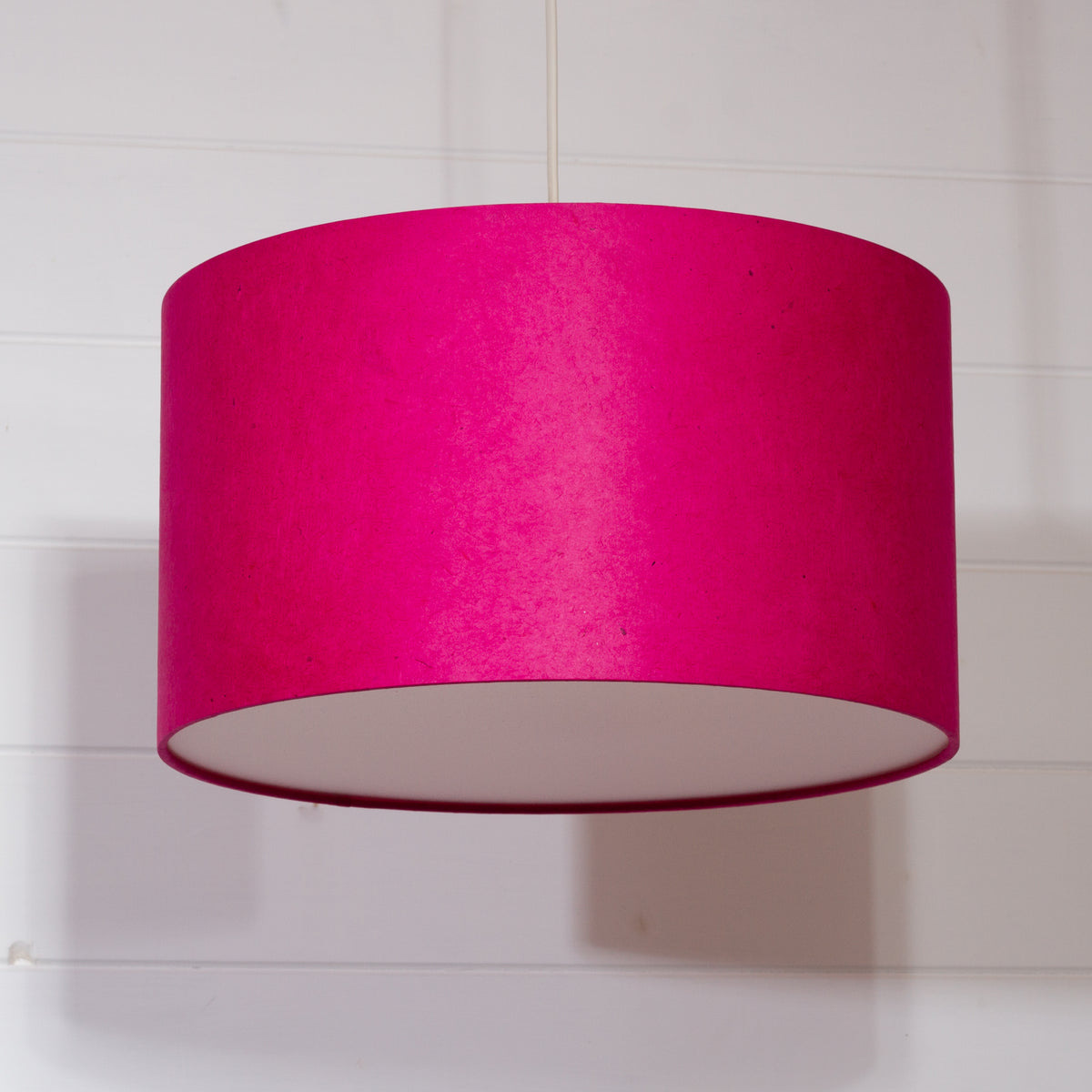 Drum Lamp Shade - P57 - Hot Pink Lokta, 35cm(d) x 20cm(h)