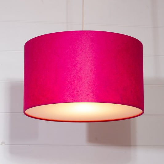 Drum Lamp Shade - P57 - Hot Pink Lokta, 35cm(d) x 20cm(h)