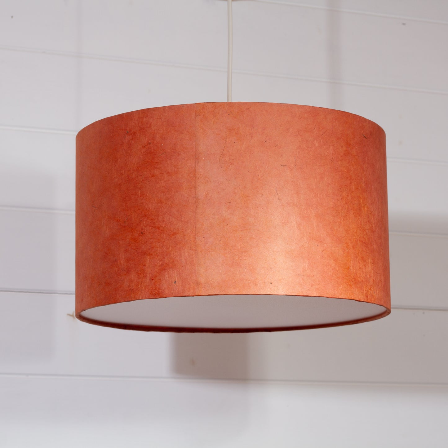 Drum Lamp Shade - P63 - Terracotta Lokta, 35cm(d) x 20cm(h)