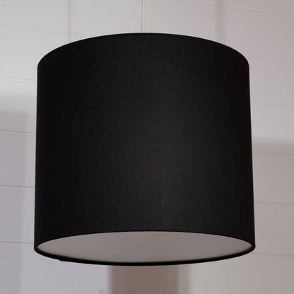 Drum Lamp Shade - F170 ~ Black Linen, 35cm(d) x 30cm(h)