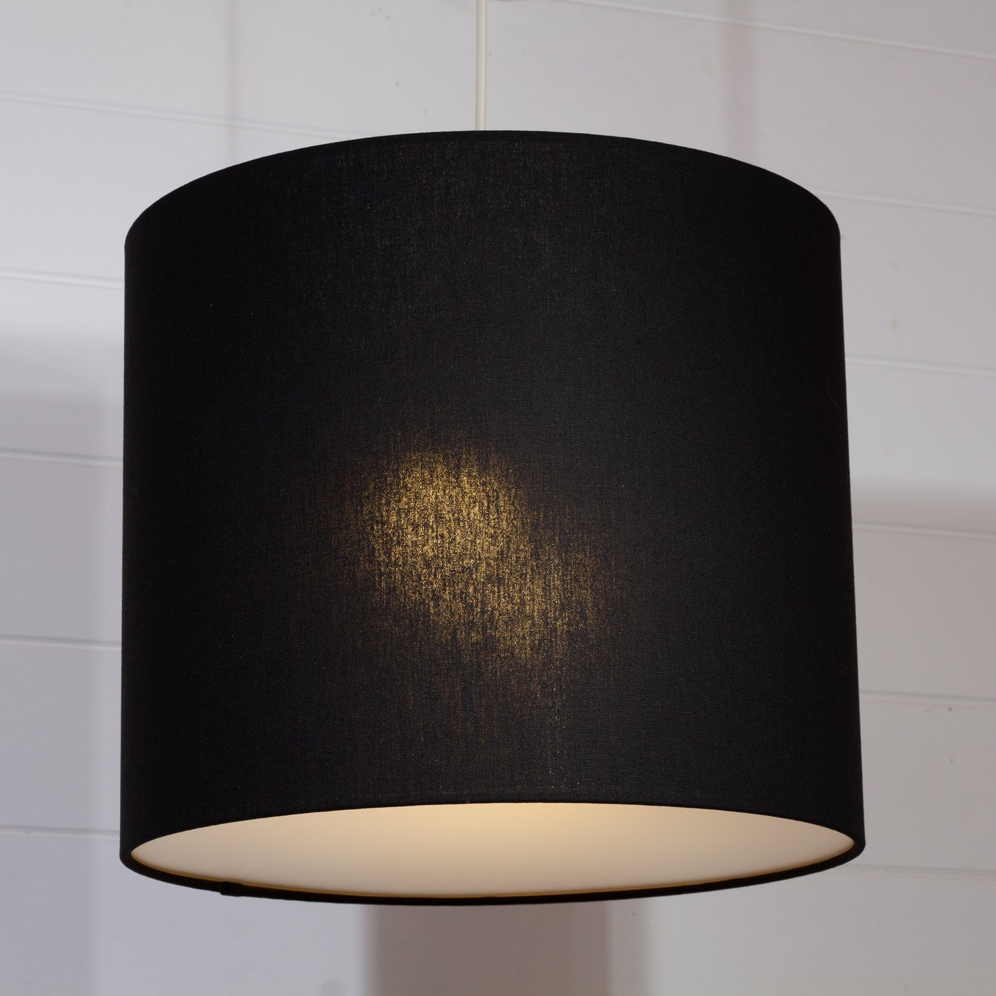 Drum Lamp Shade - F170 ~ Black Linen, 35cm(d) x 30cm(h)