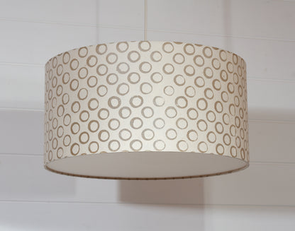 Drum Lamp Shade - P74 - Batik Natural Circles, 40cm(d) x 20cm(h)