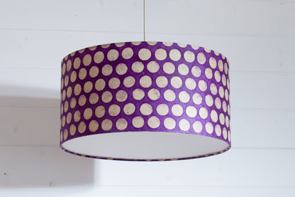 Drum Lamp Shade - P79 - Batik Dots Purple, 40cm(d) x 20cm(h)