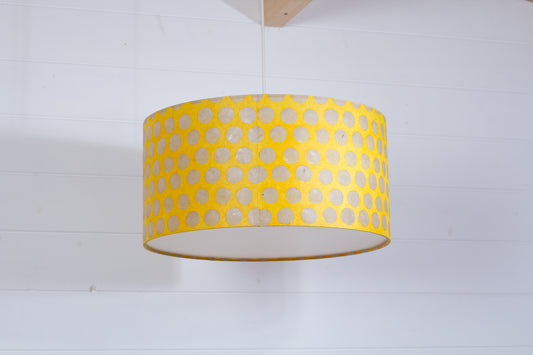 Drum Lamp Shade - P86 ~ Batik Dots on Yellow, 40cm(d) x 20cm(h)