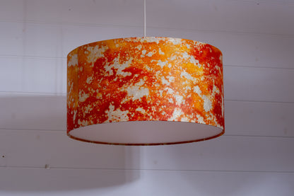 Drum Lamp Shade - B112 ~ Batik Lava Red/Orange, 40cm(d) x 20cm(h)