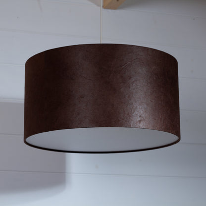 Drum Lamp Shade - P58 - Brown Lokta, 40cm(d) x 20cm(h)