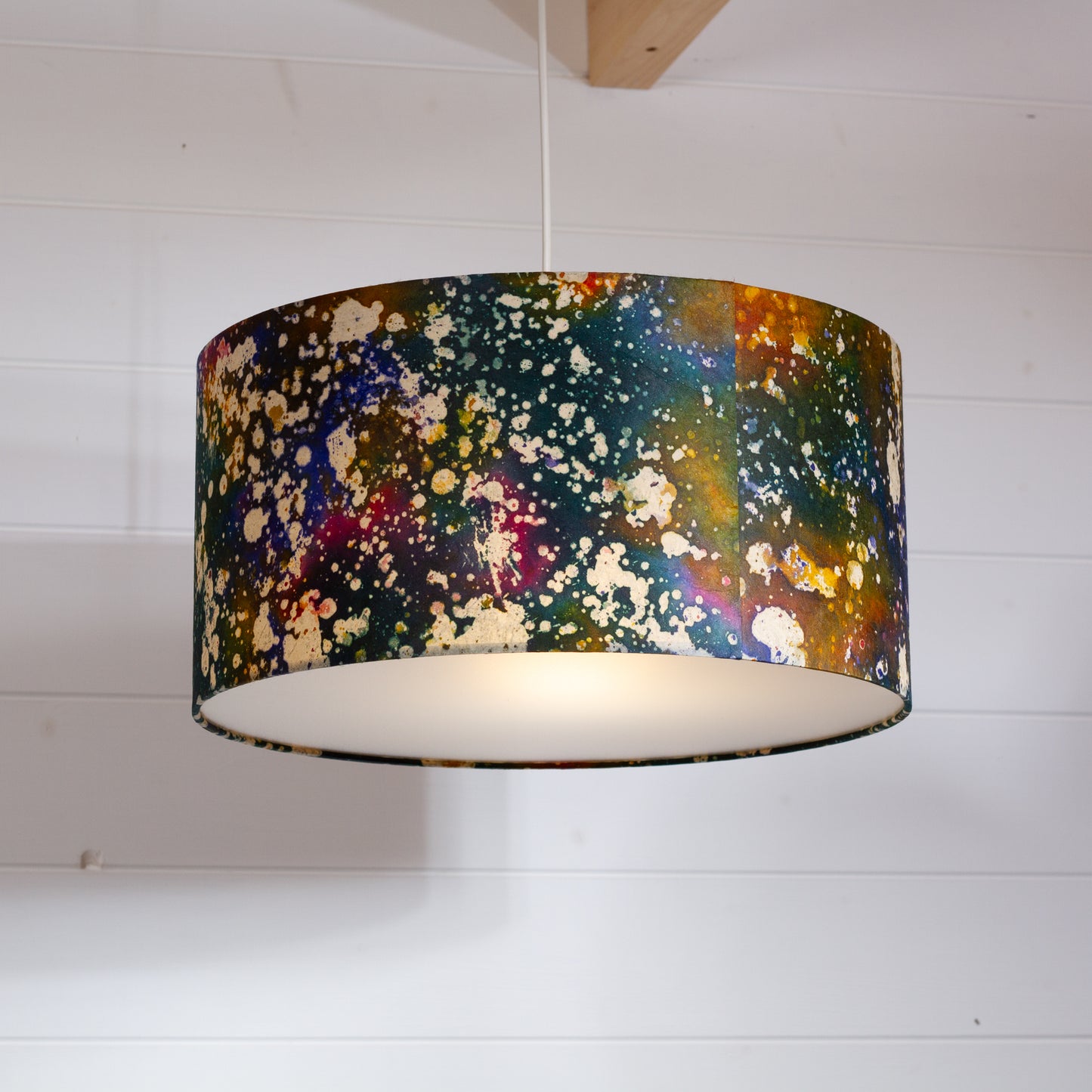 Drum Lamp Shade - B109 ~ Batik Galaxy, 40cm(d) x 20cm(h)