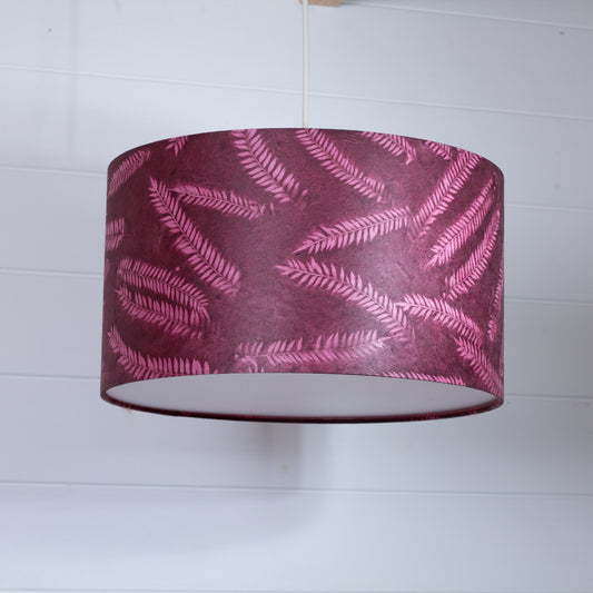 Drum Lamp Shade - P25 - Resistance Dyed Pink Fern, 40cm(d) x 20cm(h)