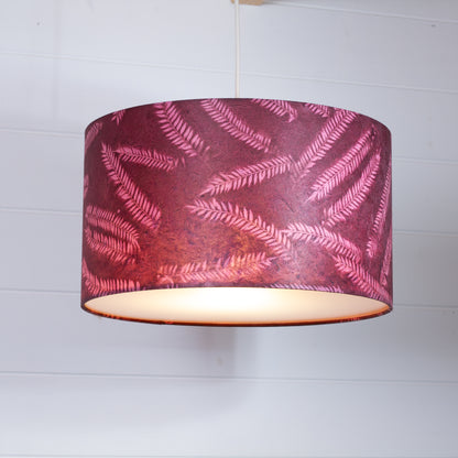 Drum Lamp Shade - P25 - Resistance Dyed Pink Fern, 40cm(d) x 20cm(h)