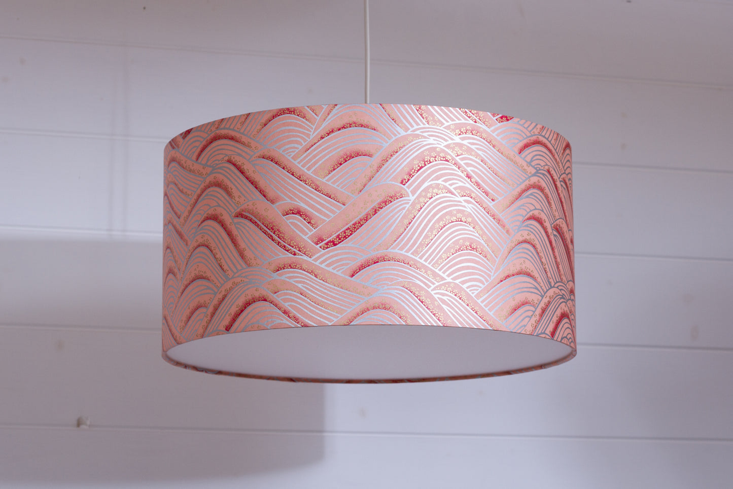 Drum Lamp Shade - W09 ~ Peach Hills, 40cm(d) x 20cm(h)