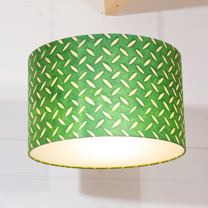 Drum Lamp Shade - P96 ~ Batik Tread Plate Green, 40cm(d) x 25cm(h)