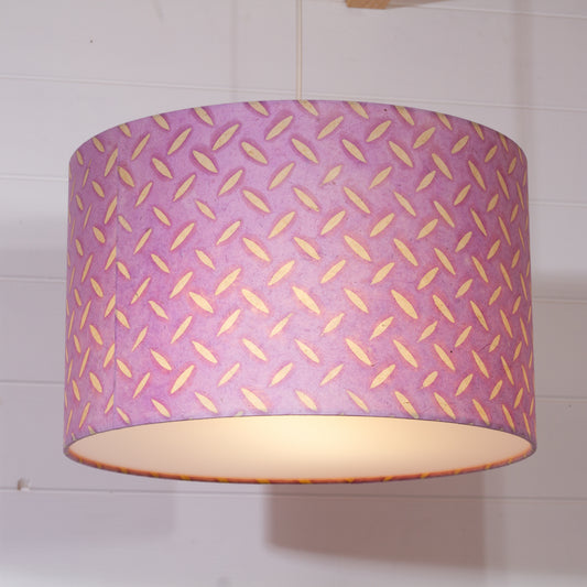 Drum Lamp Shade - B121 ~ Batik Tread Plate Lilac, 40cm(d) x 25cm(h)