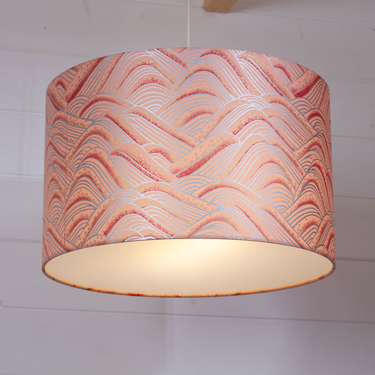 Drum Lamp Shade - W09 ~ Peach Hills, 40cm(d) x 25cm(h)