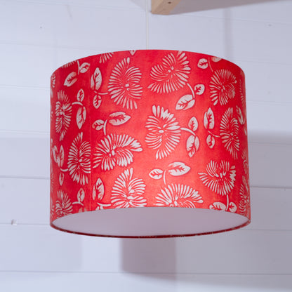 Drum Lamp Shade - B118 Batik Peony Red, 40cm(d) x 30cm(h)