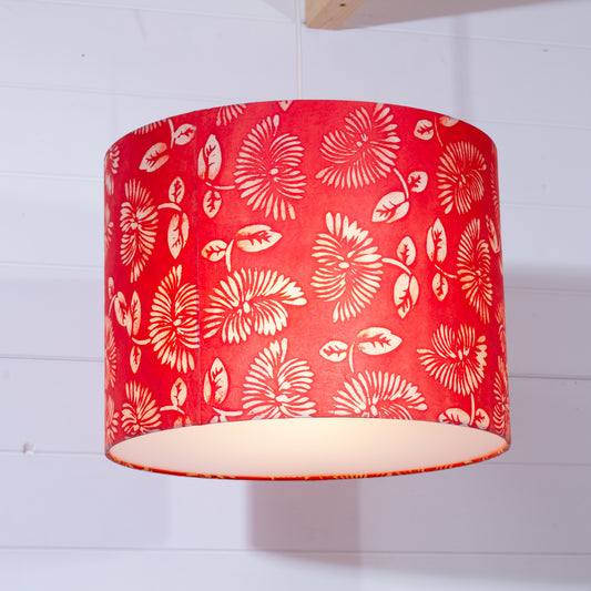 Drum Lamp Shade - B118 Batik Peony Red, 40cm(d) x 30cm(h)