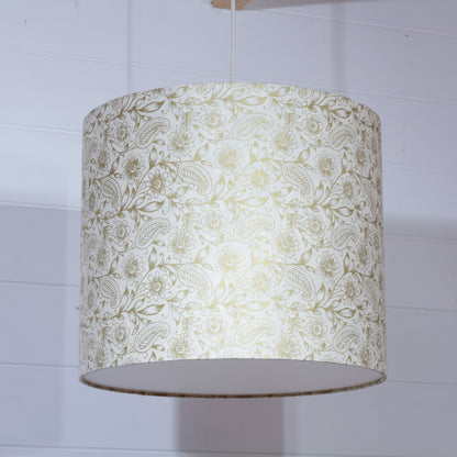 Drum Lamp Shade - P69 ~ Garden Gold on Natural, 35cm(d) x 30cm(h)