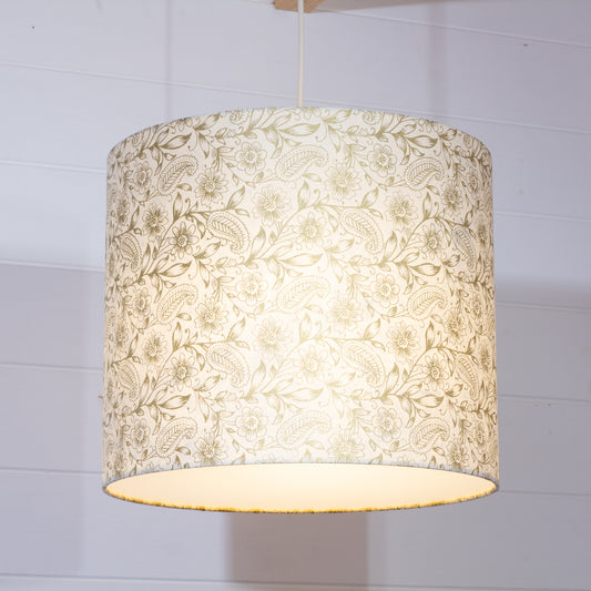 Drum Lamp Shade - P69 ~ Garden Gold on Natural, 35cm(d) x 30cm(h)