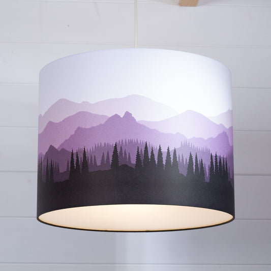 Landscape #4 Print Drum Lamp Shade 40cm(d) x 30cm(h) - Purple (D22)