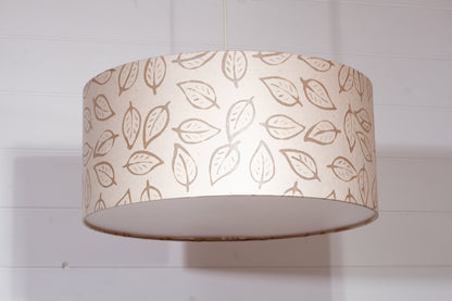 Drum Lamp Shade - P28 - Batik Leaf on Natural, 45cm(d) x 20cm(h)