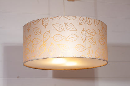 Drum Lamp Shade - P28 - Batik Leaf on Natural, 45cm(d) x 20cm(h)