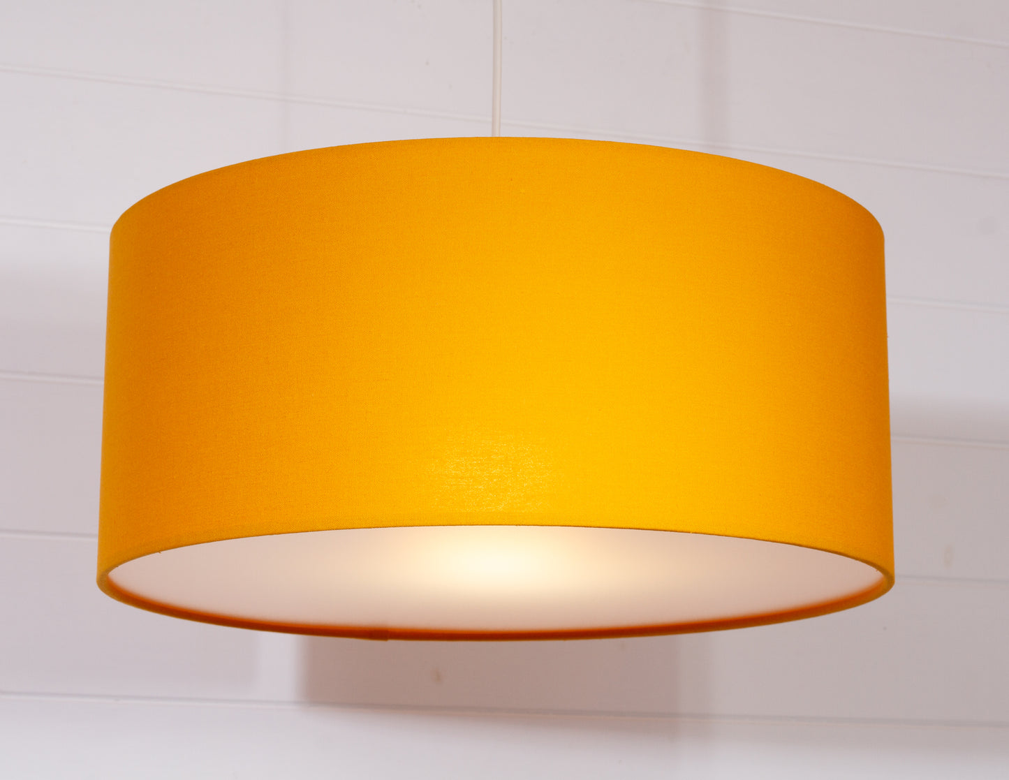 Drum Lamp Shade - F180 ~ Yellow Ochre, 45cm(d) x 20cm(h)