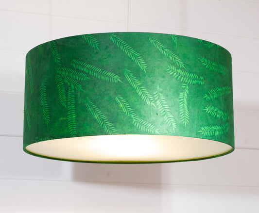 Drum Lamp Shade - P27 Green Fern, 45cm(d) x 20cm(h)