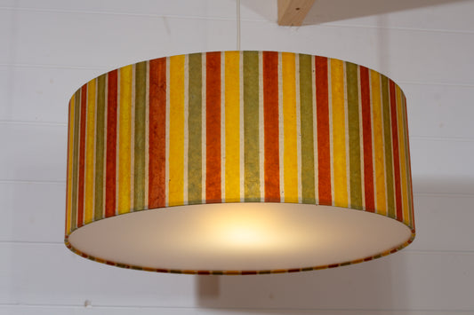 Drum Lamp Shade - P06 - Batik Stripes Autumn, 50cm(d) x 20cm(h)