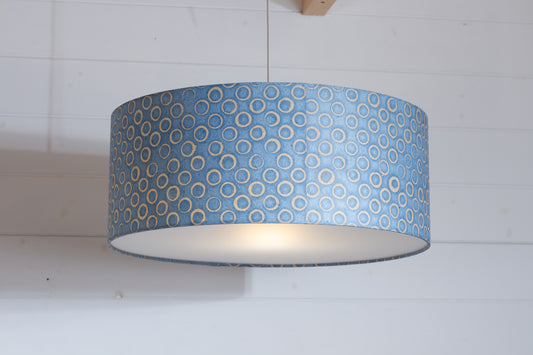 Drum Lamp Shade - P72 - Batik Blue Circles, 50cm(d) x 20cm(h)