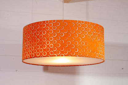 Drum Lamp Shade - P03 - Batik Orange Circles, 50cm(d) x 20cm(h)