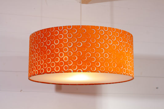 Drum Lamp Shade - P03 - Batik Orange Circles, 50cm(d) x 20cm(h)