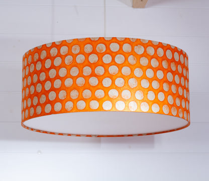Drum Lamp Shade - B110 ~ Batik Dots on Orange, 50cm(d) x 20cm(h)