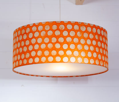 Drum Lamp Shade - B110 ~ Batik Dots on Orange, 50cm(d) x 20cm(h)