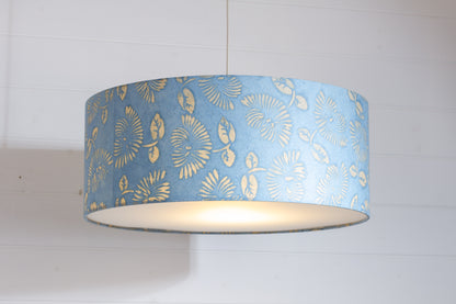 Drum Lamp Shade - B129 ~ Batik Peony Blue, 50cm(d) x 20cm(h)