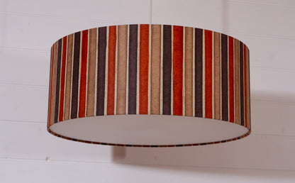 Drum Lamp Shade - P07 - Batik Stripes Brown, 50cm(d) x 20cm(h)
