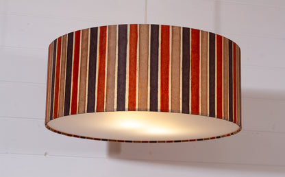 Drum Lamp Shade - P07 - Batik Stripes Brown, 50cm(d) x 20cm(h)