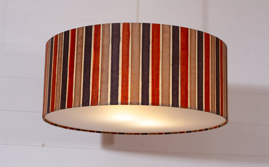 Drum Lamp Shade - P07 - Batik Stripes Brown, 50cm(d) x 20cm(h)