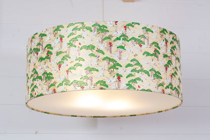 Drum Lamp Shade - W05 - Cranes, 50cm(d) x 20cm(h)