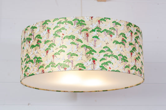 Drum Lamp Shade - W05 - Cranes, 50cm(d) x 20cm(h)