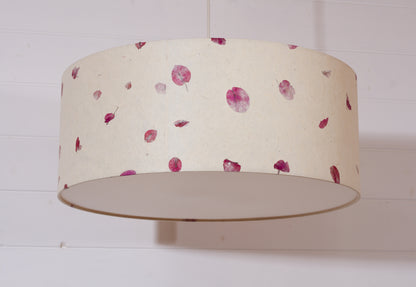 Drum Lamp Shade - P33 - Rose Petals on Natural Lokta, 50cm(d) x 20cm(h)